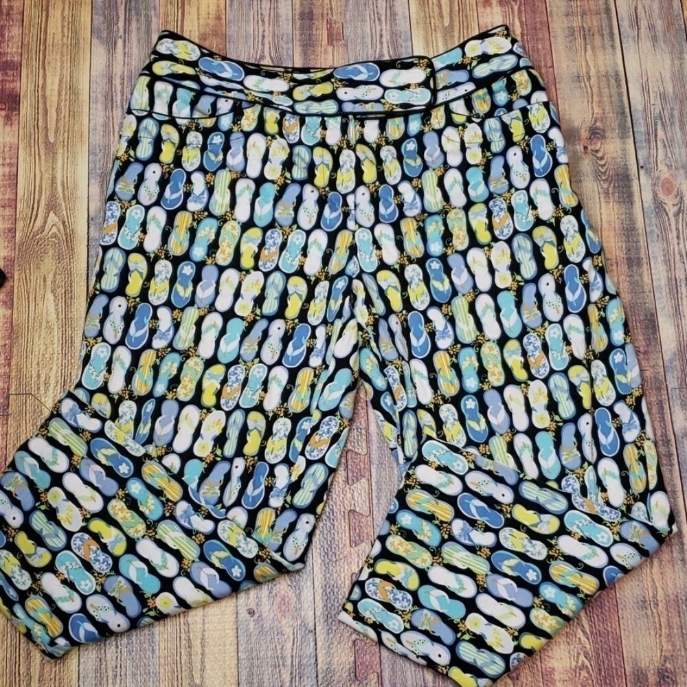Alanni flip flop pattern capris size 6